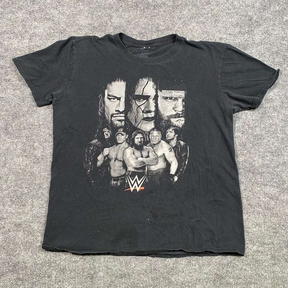 WWE Mens Graphic T-Shirt Black 2015 Roman Reigns John Cena Brock Lesnar‎ Large